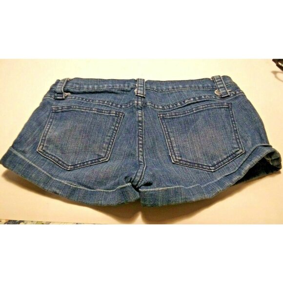 21 Denim Women's Size 27 navy blue jeans denim Shorts cuffed bottoms - Picture 3 of 4